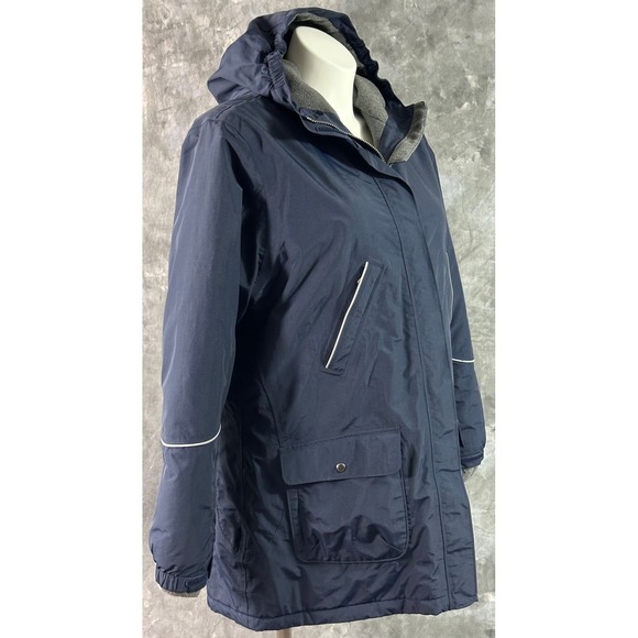 Lands End Women's Dark Blue Hooded SQUALL Coat sz XL or an 18 (15862) - Picture 8 of 15